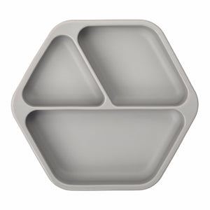 Silicone Suction Plate - Grey Dishware Tiny Twinkle 