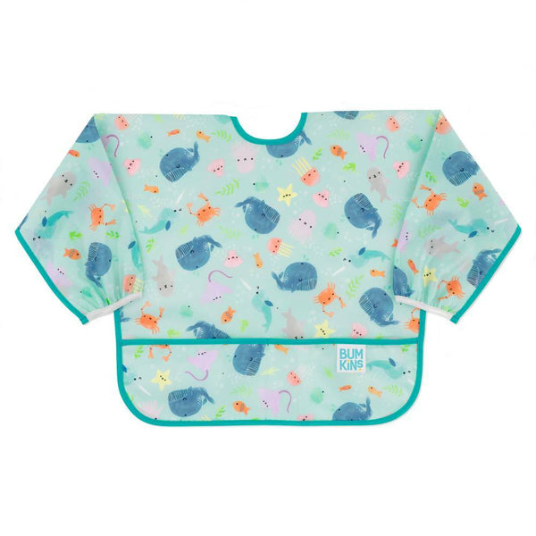 Bumkins - Waterproof Sleeved Bib - Multi Colours Available-Panda Kids and Baby