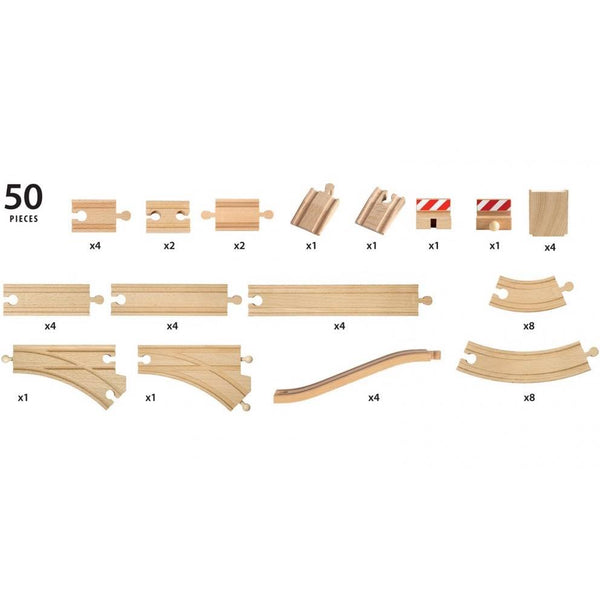 BRIO Tracks - 50 Piece Track Pack-Panda Kids and Baby