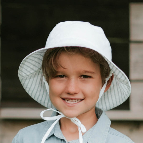 Bedhead-'Explorer' Kids Reversible Classic Bucket Hat - Finley / Blanc-Panda Kids and Baby