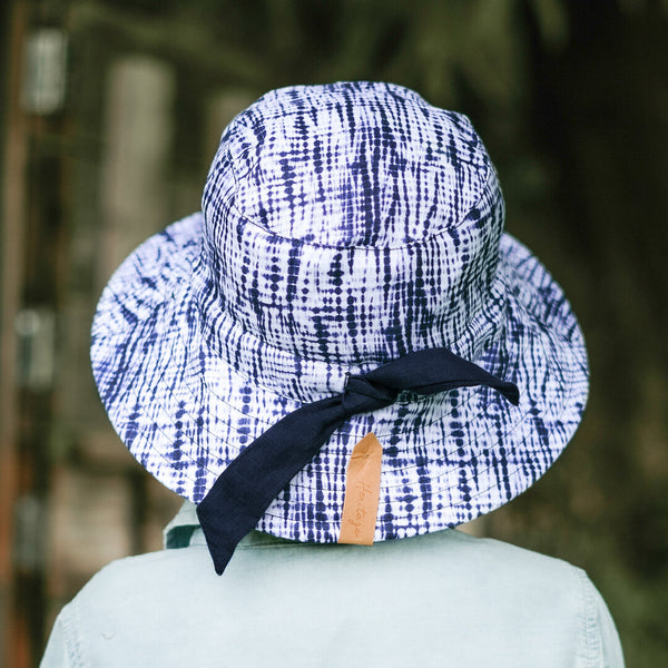 Bedhead-'Explorer' Kids Reversible Classic Bucket Hat - Shibori / Indigo-Panda Kids and Baby