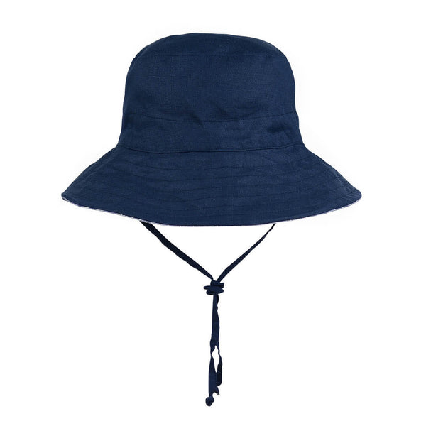 Bedhead-'Explorer' Kids Reversible Classic Bucket Hat - Shibori / Indigo-Panda Kids and Baby