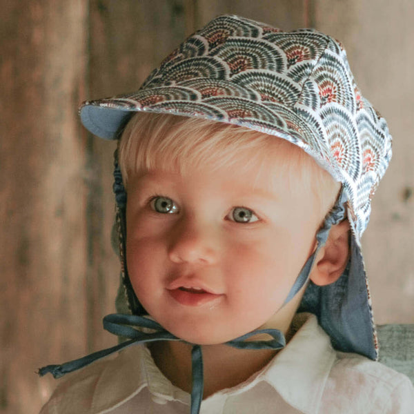 Bedhead - 'Lounger' Baby Reversible Flap Sun Hat - Sydney & Steele-Panda Kids and Baby