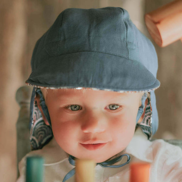 Bedhead - 'Lounger' Baby Reversible Flap Sun Hat - Sydney & Steele-Panda Kids and Baby
