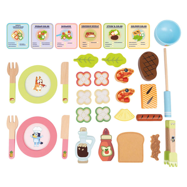 Bluey - Wooden BBQ & Salad Set-Panda Kids and Baby