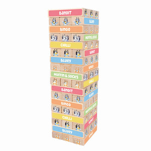 Bluey - Wooden Tumbling Tower-Panda Kids and Baby