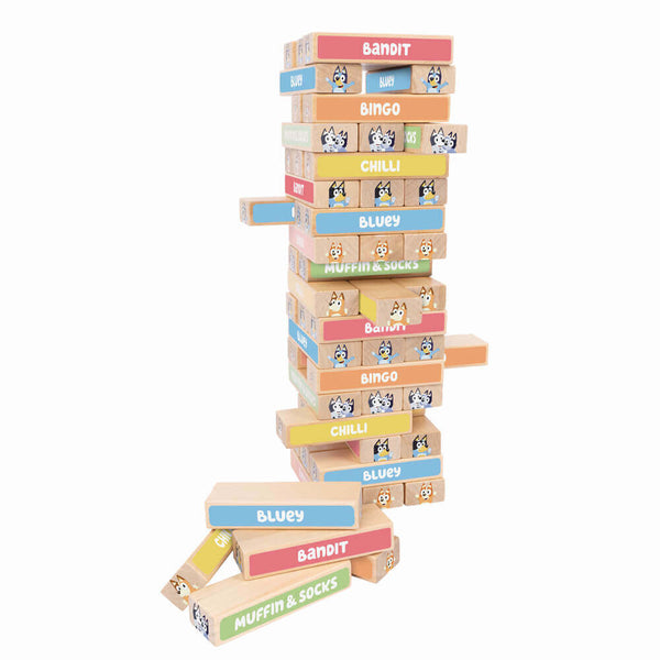 Bluey - Wooden Tumbling Tower-Panda Kids and Baby