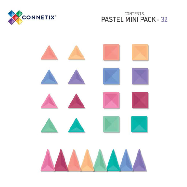 Connetix Tiles - Pastel Mini Pack 32 pc-Panda Kids and Baby