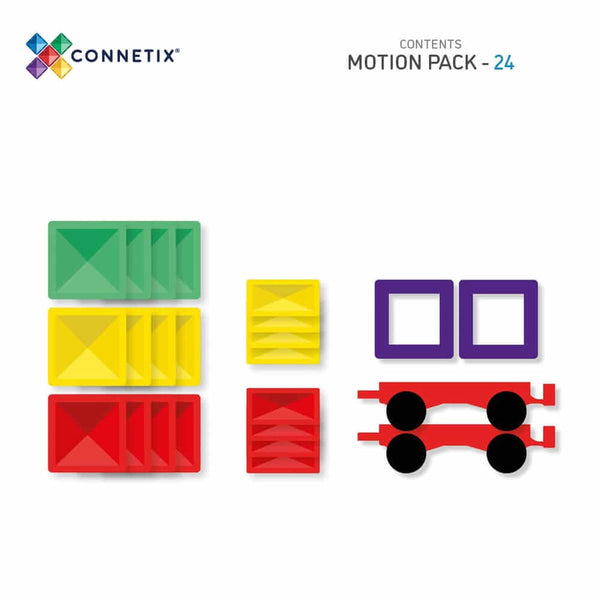 Connetix Tiles - Rainbow Motion Pack 24 pc-Panda Kids and Baby