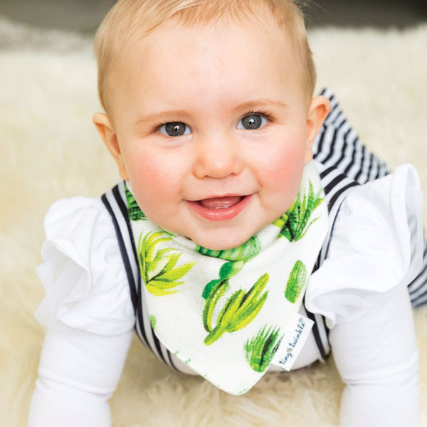 Tiny Twinkle - Bandana Bib - Cacti Set of 2-Panda Kids and Baby