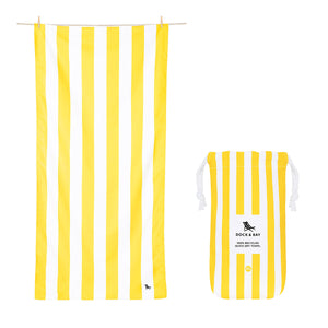 Dock & Bay: Quick Dry Beach Towel Cabana Collection - Boracay Yellow-Panda Kids and Baby