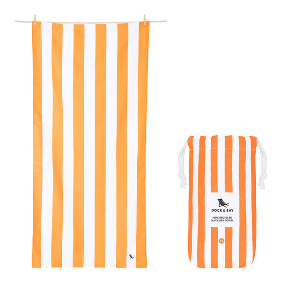 Dock & Bay: Quick Dry Beach Towel Cabana Collection - Ipanema Orange-Panda Kids and Baby