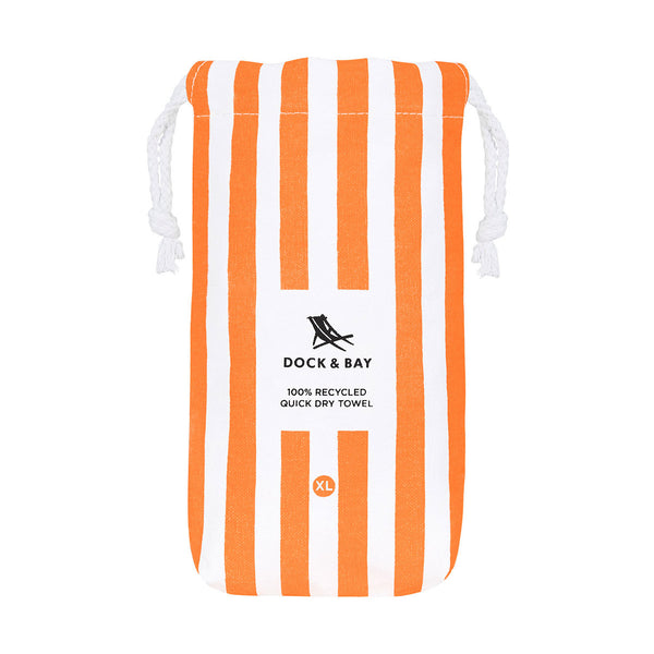Dock & Bay: Quick Dry Beach Towel Cabana Collection - Ipanema Orange-Panda Kids and Baby
