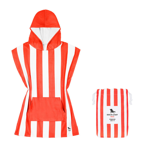 Dock & Bay: Quick Dry Hooded Towel Poncho Mini Cabana Collection - Waikiki Coral-Panda Kids and Baby