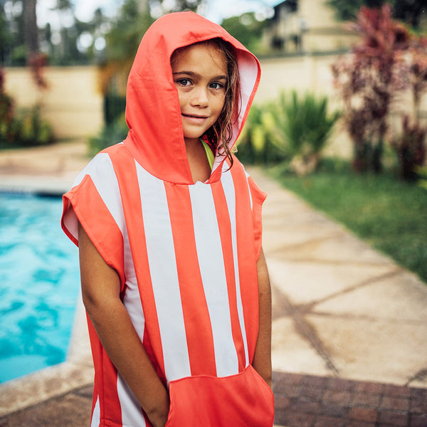 Dock & Bay: Quick Dry Hooded Towel Poncho Mini Cabana Collection - Waikiki Coral-Panda Kids and Baby
