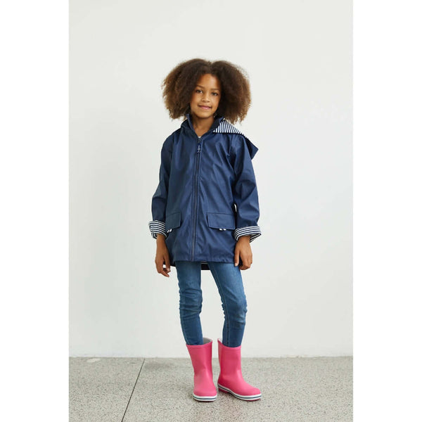 French Soda Raincoat - Navy-Panda Kids and Baby