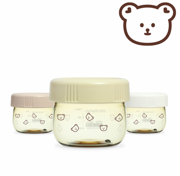 Grosmimi - Bear Edition - PPSU Baby Food Jar Set of 3-Panda Kids and Baby