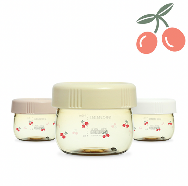 Grosmimi - Cherrish Edition - PPSU Baby Food Jar Set of 3-Panda Kids and Baby