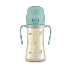 Grosmimi - PPSU Olive Weighted Straw Cup 300ml - Pistachio-Panda Kids and Baby