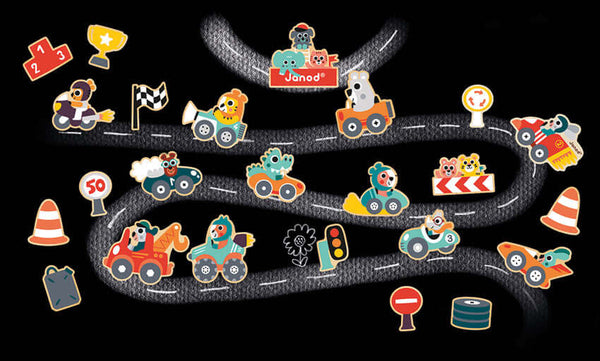 Janod - Car Magnets-Panda Kids and Baby