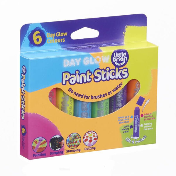 Little Brian - Paint Sticks - Day Glow 6 pk-Panda Kids and Baby