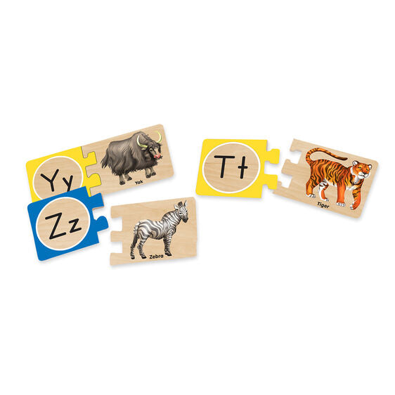 Melissa & Doug - Alphabet Wooden Puzzle Cards-Panda Kids and Baby