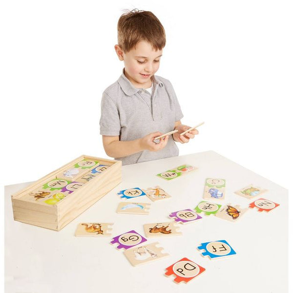 Melissa & Doug - Alphabet Wooden Puzzle Cards-Panda Kids and Baby