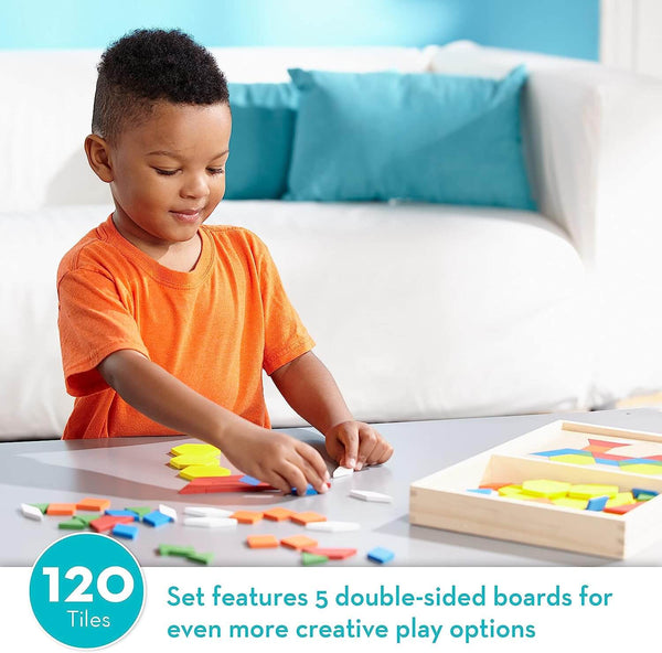 Melissa & Doug - Pattern Blocks And Boards-Panda Kids and Baby