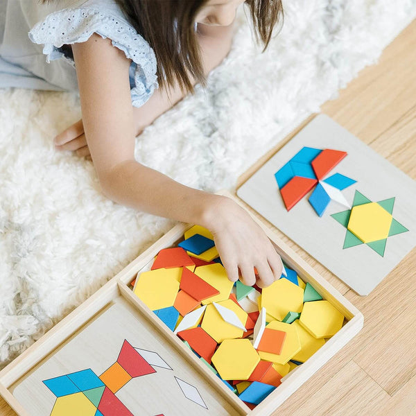 Melissa & Doug - Pattern Blocks And Boards-Panda Kids and Baby