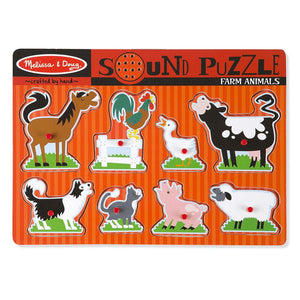 Melissa & Doug - Farm Animals Sound Puzzle – 8pcs Early Learning Games Melissa & Doug 
