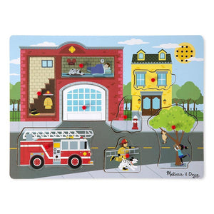 Melissa & Doug - Around The Fire Station Sound Puzzle Early Learning Games Melissa & Doug 