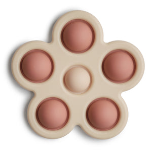 Mushie - Flower Press Teething Toy - Rose/Blush/Shifting Sand-Panda Kids and Baby