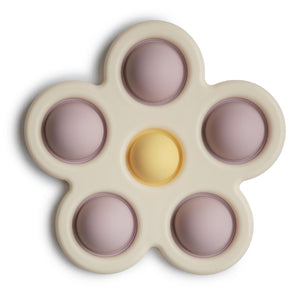 Mushie - Flower Press Teething Toy - Soft Lilac/Pale Daffodil/Ivory-Panda Kids and Baby