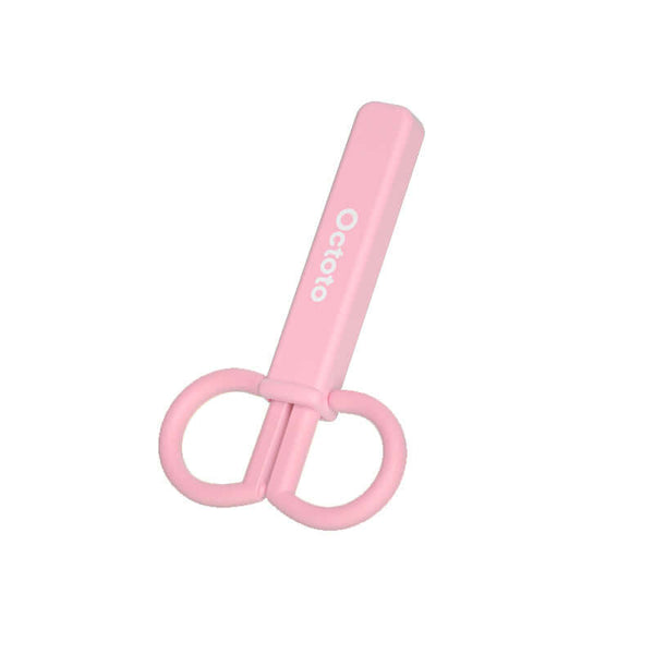 Octoto - Baby Food Stainless Steel Scissors - Pink-Panda Kids and Baby