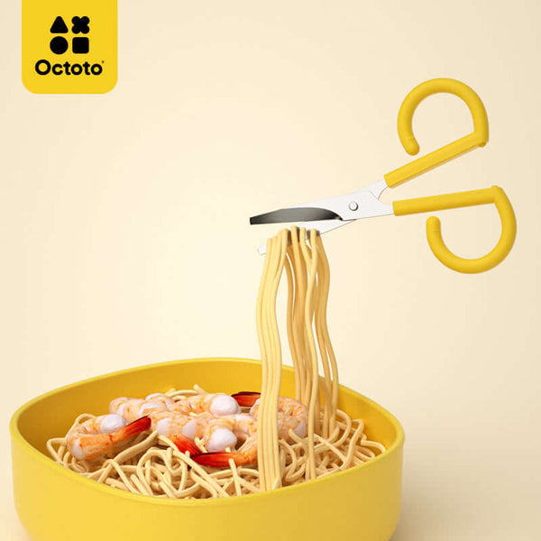 Octoto - Baby Food Stainless Steel Scissors - Yellow-Panda Kids and Baby