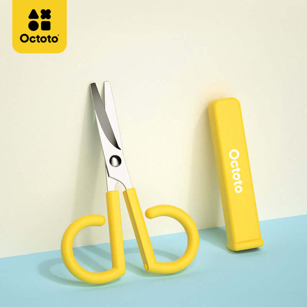 Octoto - Baby Food Stainless Steel Scissors - Yellow-Panda Kids and Baby