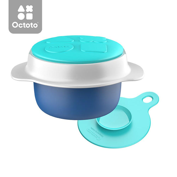 Octoto - Stainless Steel Kids UFO Water-Infusion Vacuum Bowl Feeding Octoto Light Blue 