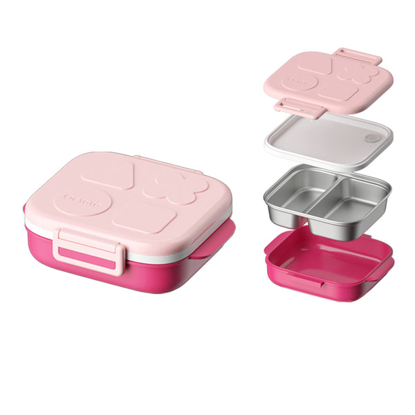 Octoto - Kids Stainless Steel 2 Compartments Divided Plate Dining Set Plus-Panda Kids and Baby