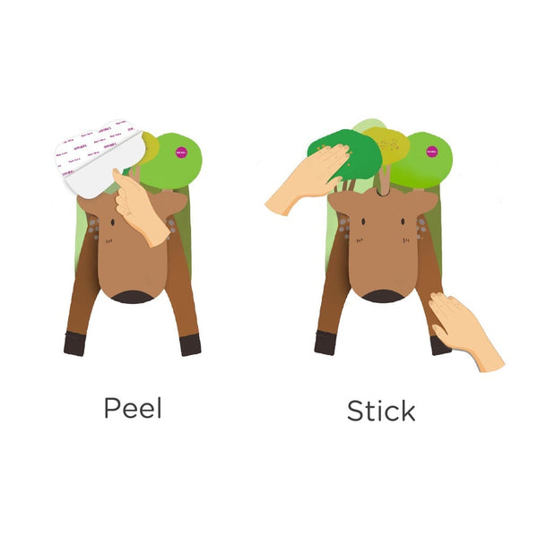 Oribel - Vertiplay™ Wall Toys Goofy Moose-Panda Kids and Baby