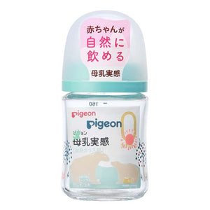 Pigeon - Breast Milk Feeling Heat-Resistant Glass Bottle - 160ml - Bear-Panda Kids and Baby