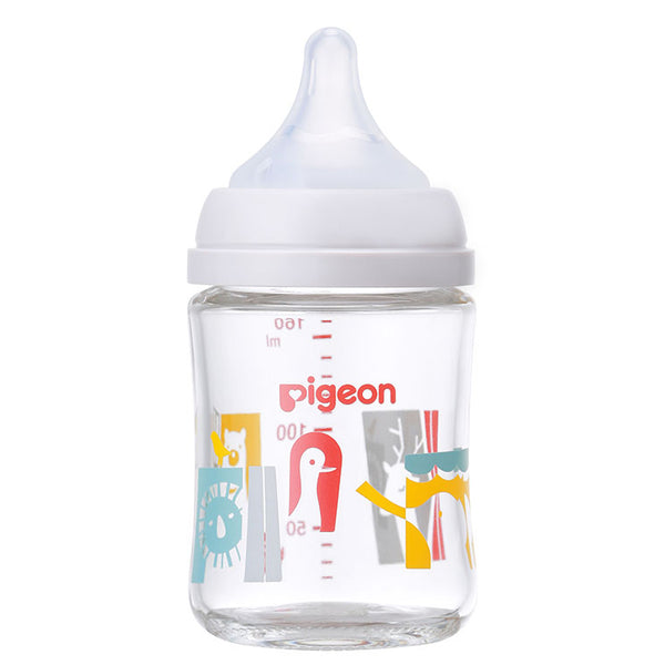Pigeon - Breast Milk Feeling Heat-Resistant Glass Bottle - 160ml - Zoo-Panda Kids and Baby