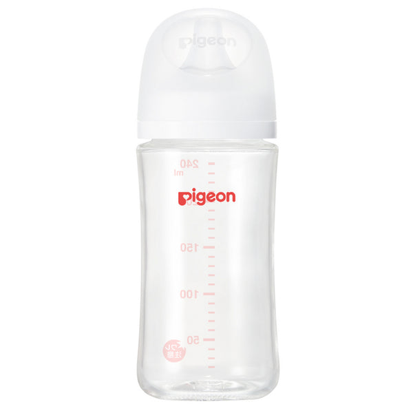 Pigeon - Breast Milk Feeling Heat-Resistant Glass Bottle - 240ml-Panda Kids and Baby