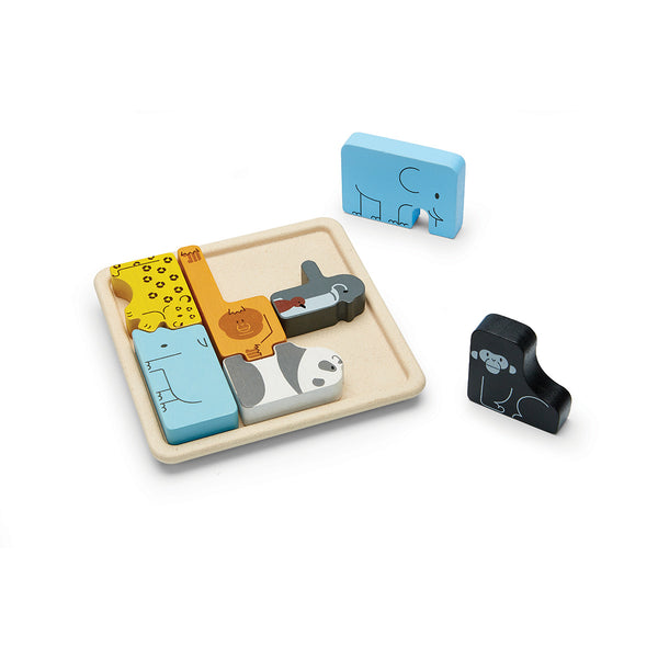 PlanToys - Animal Puzzle Game-Panda Kids and Baby