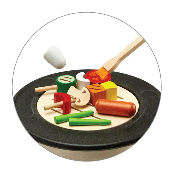 PlanToys - BBQ Playset-Panda Kids and Baby