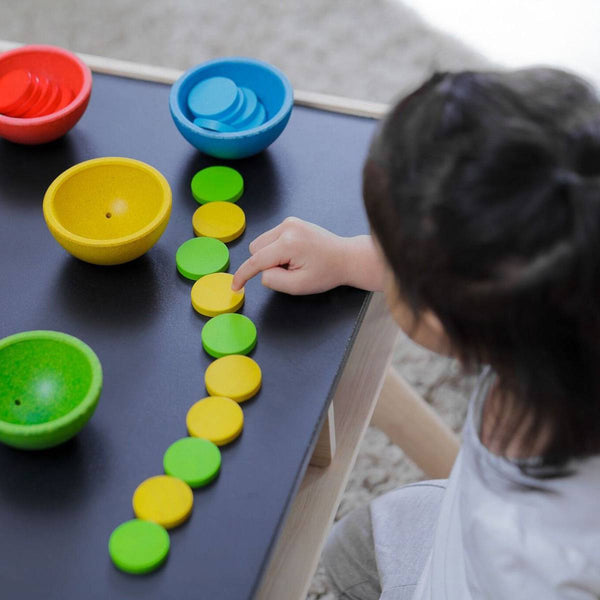 PlanToys - Sort & Count Cups-Panda Kids and Baby