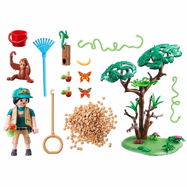 Playmobil - Orangutans with Tree-Panda Kids and Baby