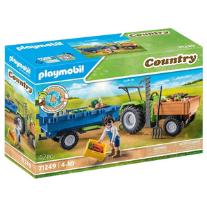Playmobil - Tractor with Trailer-Panda Kids and Baby