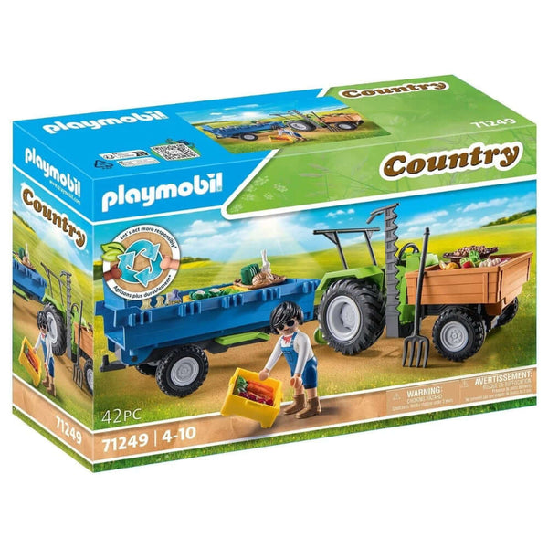 Playmobil - Tractor with Trailer-Panda Kids and Baby