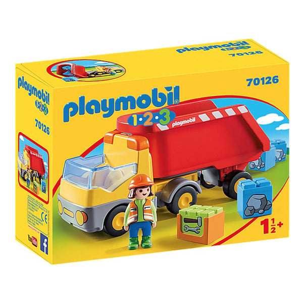 Playmobil - 1.2.3 Dump Truck - PMB70126-Panda Kids and Baby