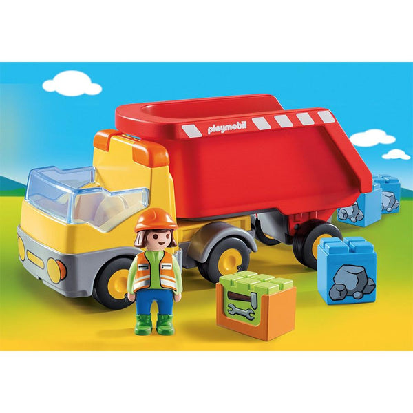 Playmobil - 1.2.3 Dump Truck - PMB70126-Panda Kids and Baby